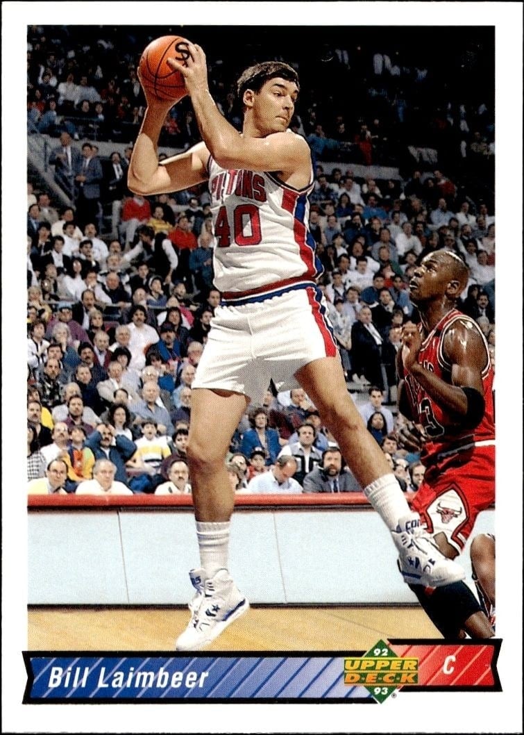Bill Laimbeer 1992-93 Upper Deck #223 Basketball Trading Card - Front 1992-93 Upper Deck Bill Laimbeer #223 basketball trading card front