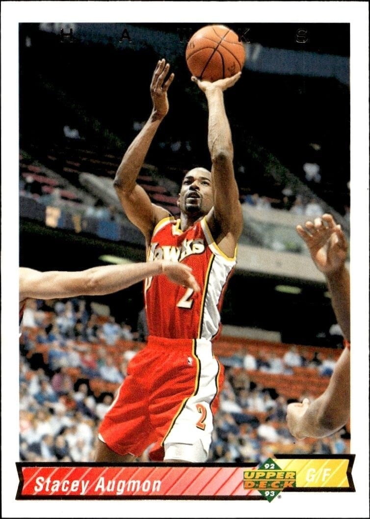 Stacey Augmon 1992-93 Upper Deck #312 Basketball Trading Card - Front 1992-93 Upper Deck Stacey Augmon #312 basketball trading card front
