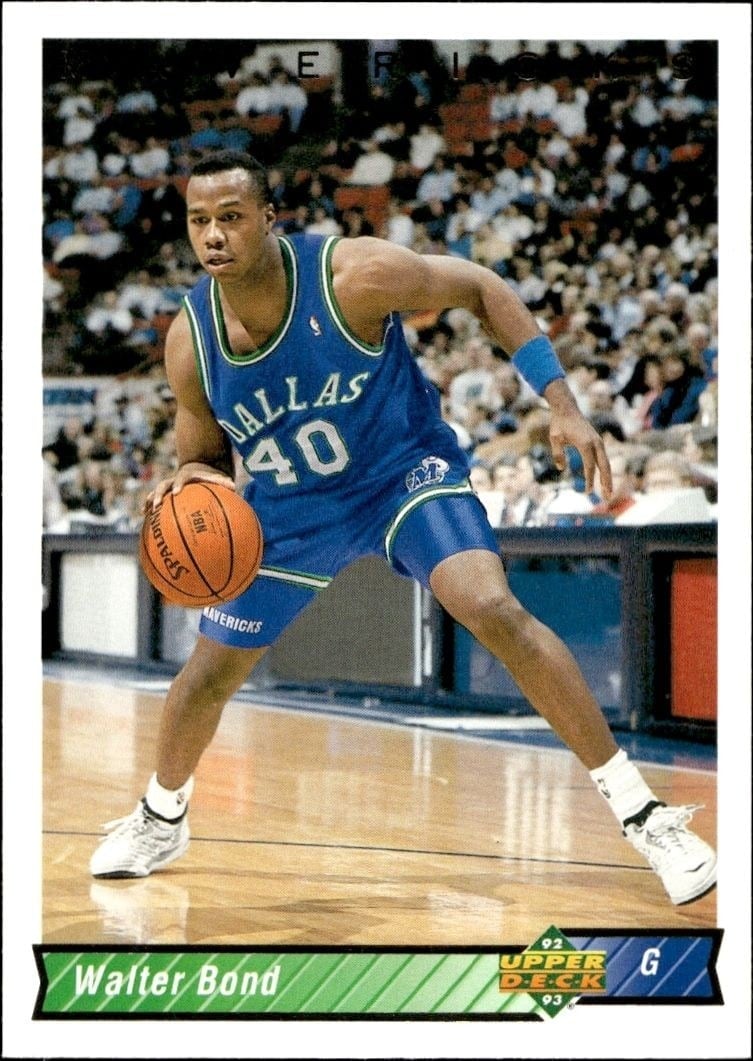 Walter Bond 1992-93 Upper Deck #314 Basketball Trading Card - Front 1992-93 Upper Deck Walter Bond #314 basketball trading card front