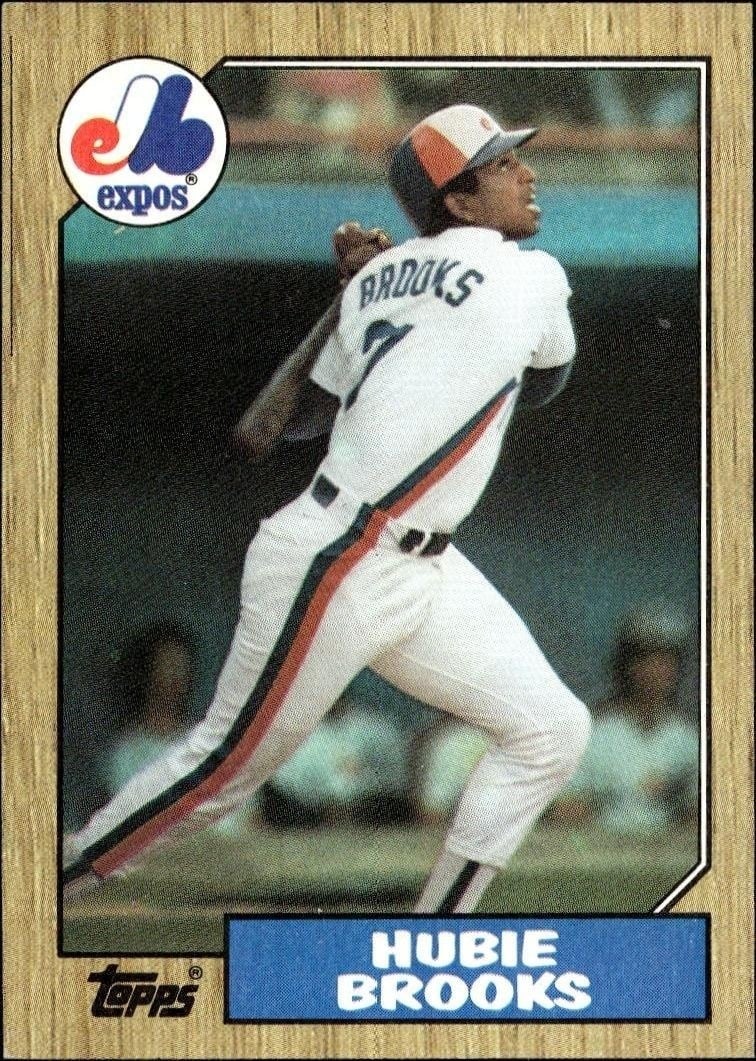 Hubie Brooks 1987 Topps #650 Baseball Trading Card - Front 1987 Topps Hubie Brooks #650 baseball trading card front