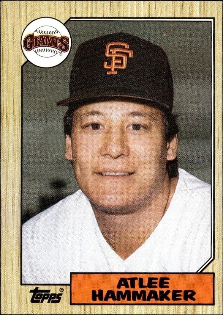 Atlee Hammaker 1987 Topps #781 Baseball Trading Card - Front 1987 Topps Atlee Hammaker #781 baseball trading card front