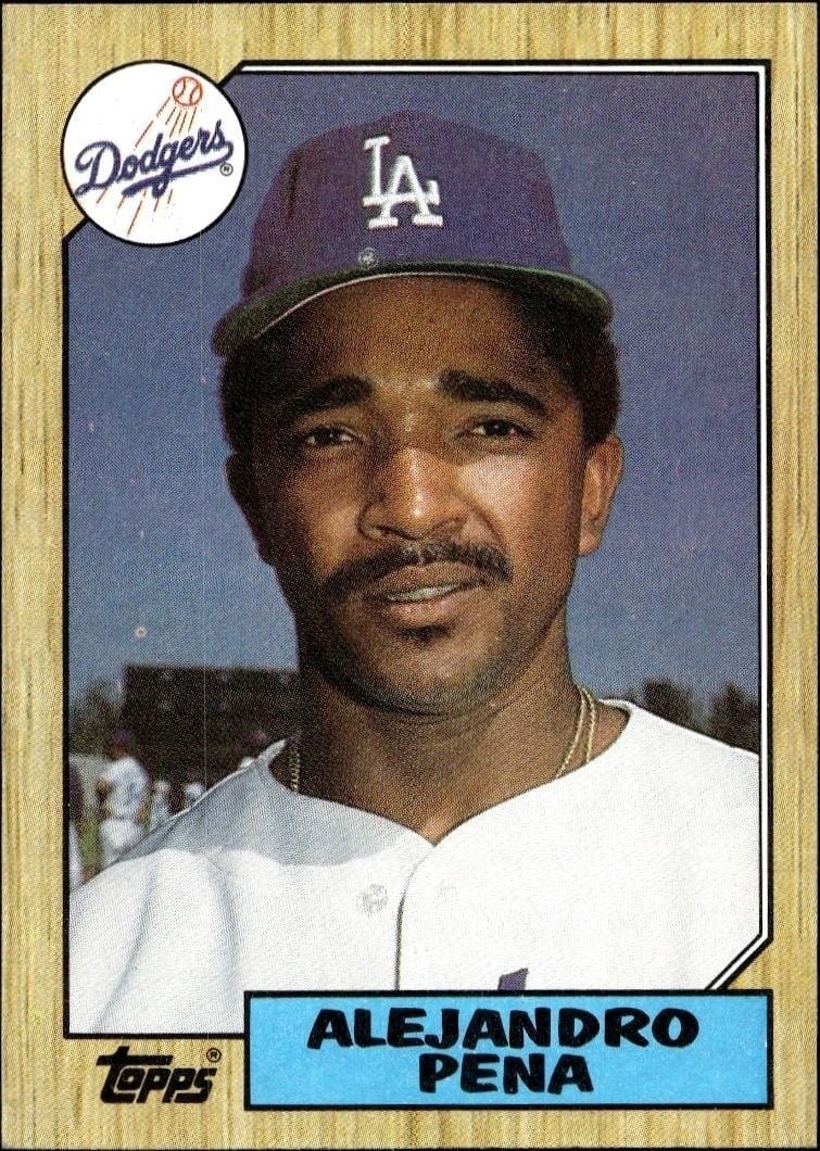Alejandro Pena 1987 Topps #787 Baseball Trading Card - Front 1987 Topps Alejandro Pena #787 baseball trading card front