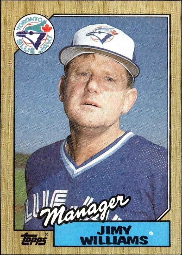 Jimy Williams 1987 Topps #786 Baseball Trading Card - Front 1987 Topps Jimy Williams #786 baseball trading card front