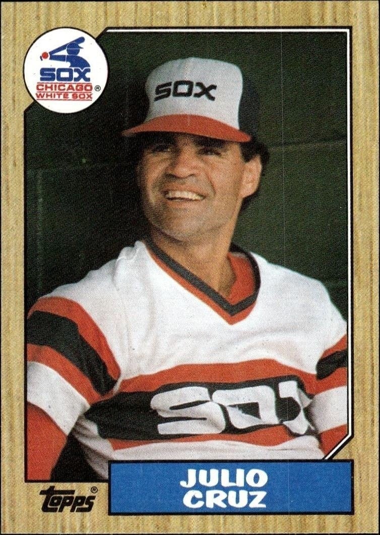 Julio Cruz 1987 Topps #790 Baseball Trading Card - Front 1987 Topps Julio Cruz #790 baseball trading card front