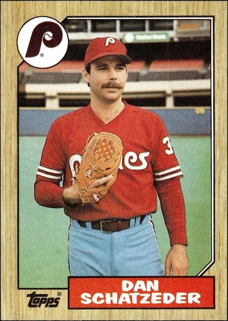 Dan Schatzeder 1987 Topps #789 Baseball Trading Card - Front 1987 Topps Dan Schatzeder #789 baseball trading card front