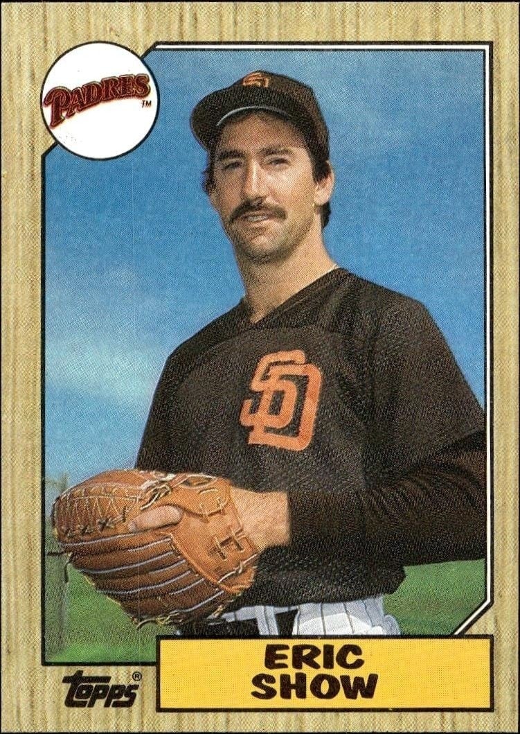 Eric Show 1987 Topps #730 Baseball Trading Card - Front 1987 Topps Eric Show #730 baseball trading card front