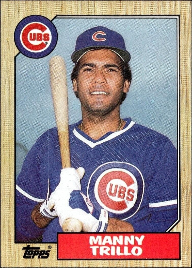 Manny Trillo 1987 Topps #732 Baseball Trading Card - Front 1987 Topps Manny Trillo #732 baseball trading card front