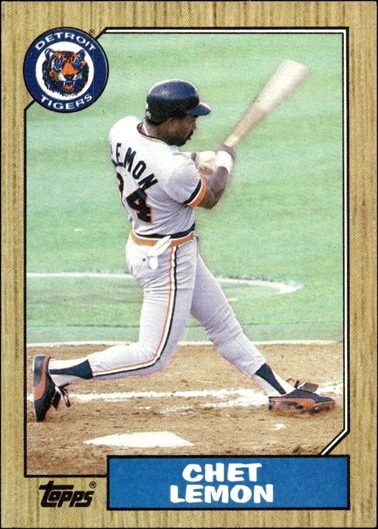 Chet Lemon 1987 Topps #739 Baseball Trading Card - Front 1987 Topps Chet Lemon #739 baseball trading card front