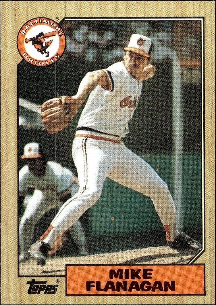Mike Flanagan 1987 Topps #748 Baseball Trading Card - Front 1987 Topps Mike Flanagan #748 baseball trading card front