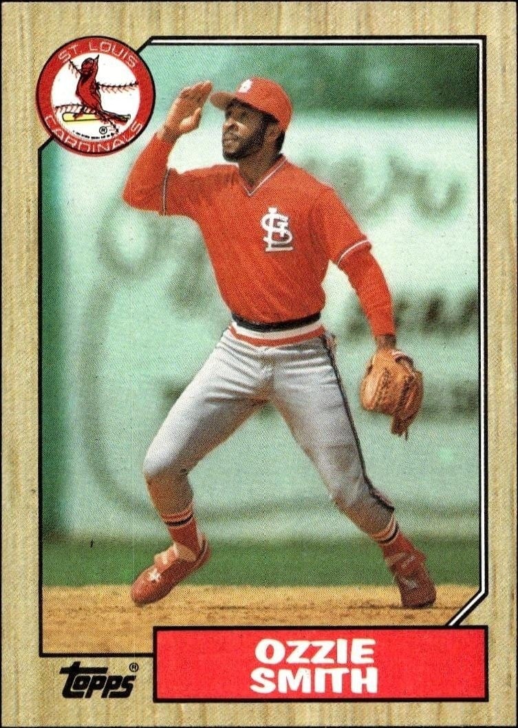 Ozzie Smith 1987 Topps #749 Baseball Trading Card - Front 1987 Topps Ozzie Smith #749 baseball trading card front