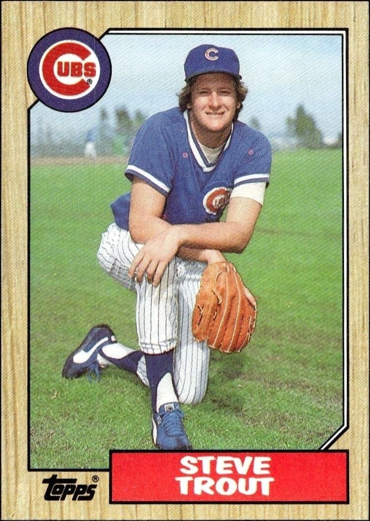 Steve Trout 1987 Topps #750 Baseball Trading Card - Front 1987 Topps Steve Trout #750 baseball trading card front
