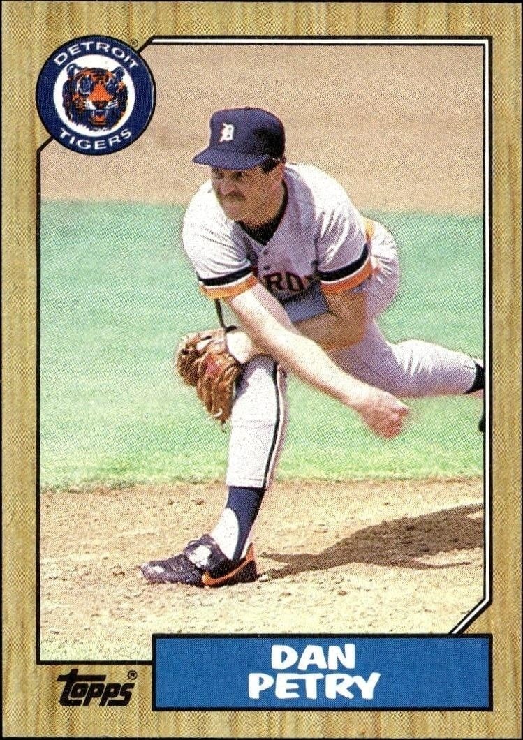 Dan Petry 1987 Topps #752 Baseball Trading Card - Front 1987 Topps Dan Petry #752 baseball trading card front