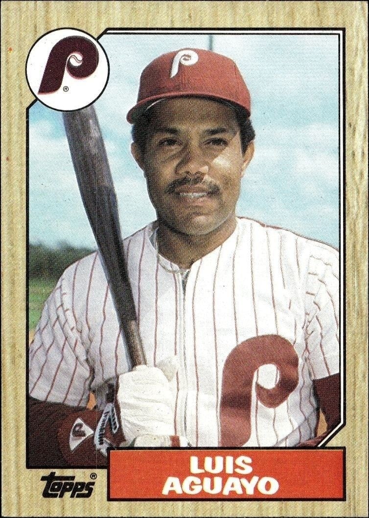 Luis Aguayo 1987 Topps #755 Baseball Trading Card - Front 1987 Topps Luis Aguayo #755 baseball trading card front