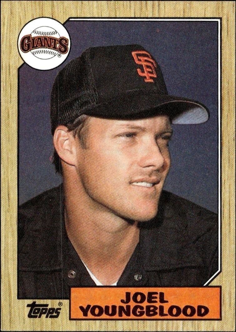 Joel Youngblood 1987 Topps #759 Baseball Trading Card - Front 1987 Topps Joel Youngblood #759 baseball trading card front