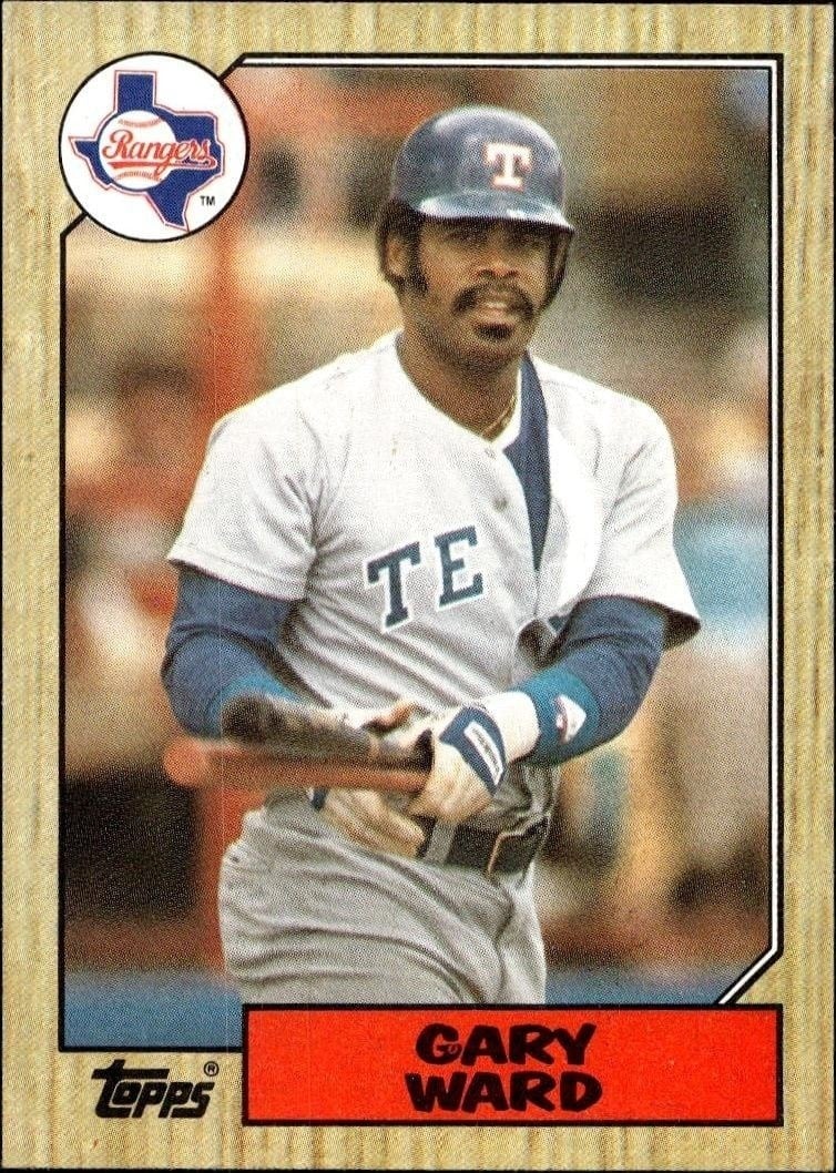 Gary Ward 1987 Topps #762 Baseball Trading Card - Front 1987 Topps Gary Ward #762 baseball trading card front