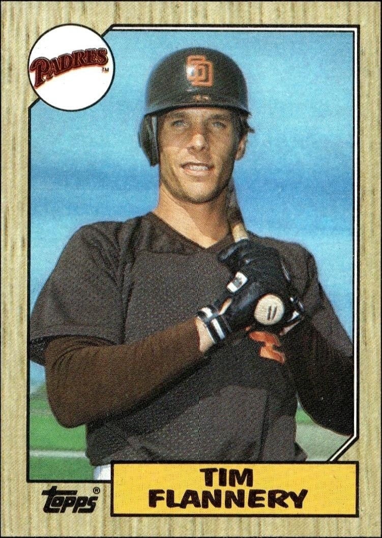 Tim Flannery 1987 Topps #763 Baseball Trading Card - Front 1987 Topps Tim Flannery #763 baseball trading card front