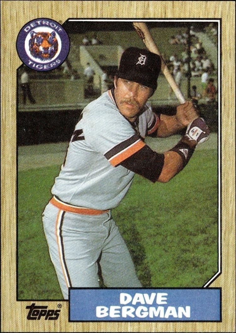 Dave Bergman 1987 Topps #700 Baseball Trading Card - Front 1987 Topps Dave Bergman #700 baseball trading card front
