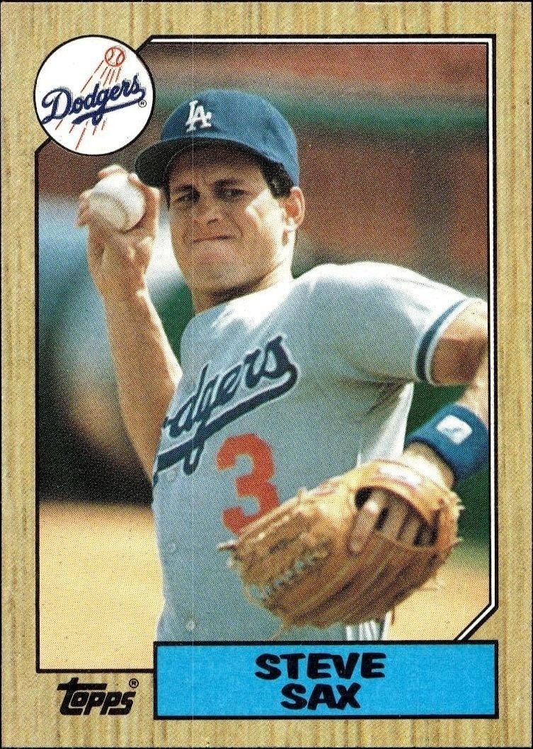 Steve Sax 1987 Topps #769 Baseball Trading Card - Front 1987 Topps Steve Sax #769 baseball trading card front