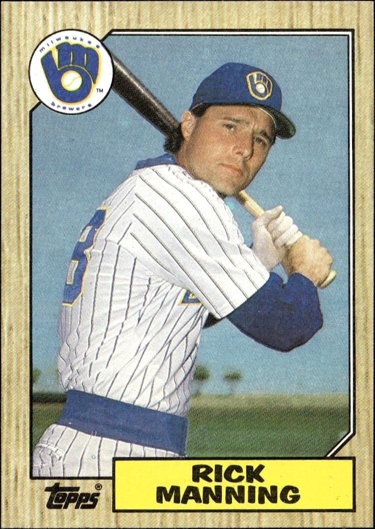 Rick Manning 1987 Topps #706 Baseball Trading Card - Front 1987 Topps Rick Manning #706 baseball trading card front