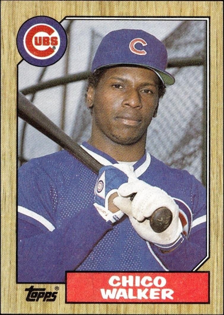 Chico Walker 1987 Topps #695 Baseball Trading Card - Front 1987 Topps Chico Walker #695 baseball trading card front