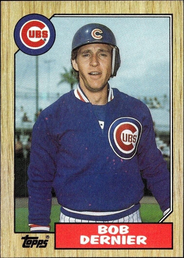 Bob Dernier 1987 Topps #715 Baseball Trading Card - Front 1987 Topps Bob Dernier #715 baseball trading card front