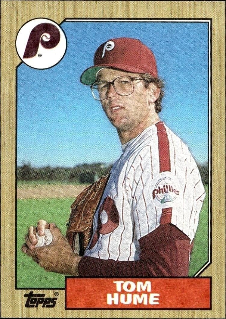 Tom Hume 1987 Topps #719 Baseball Trading Card - Front 1987 Topps Tom Hume #719 baseball trading card front