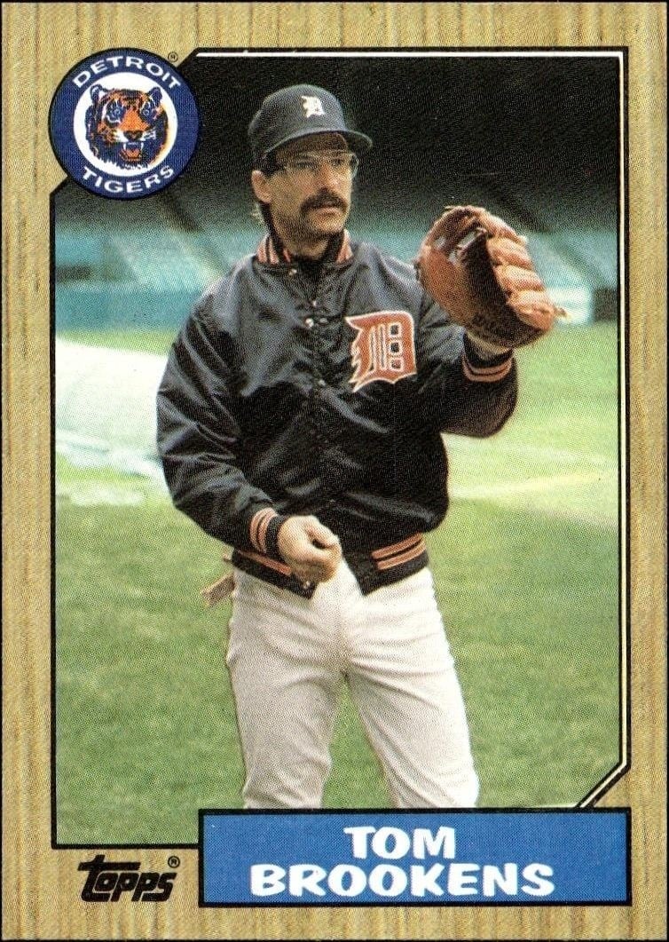 Tom Brookens 1987 Topps #713 Baseball Trading Card - Front 1987 Topps Tom Brookens #713 baseball trading card front