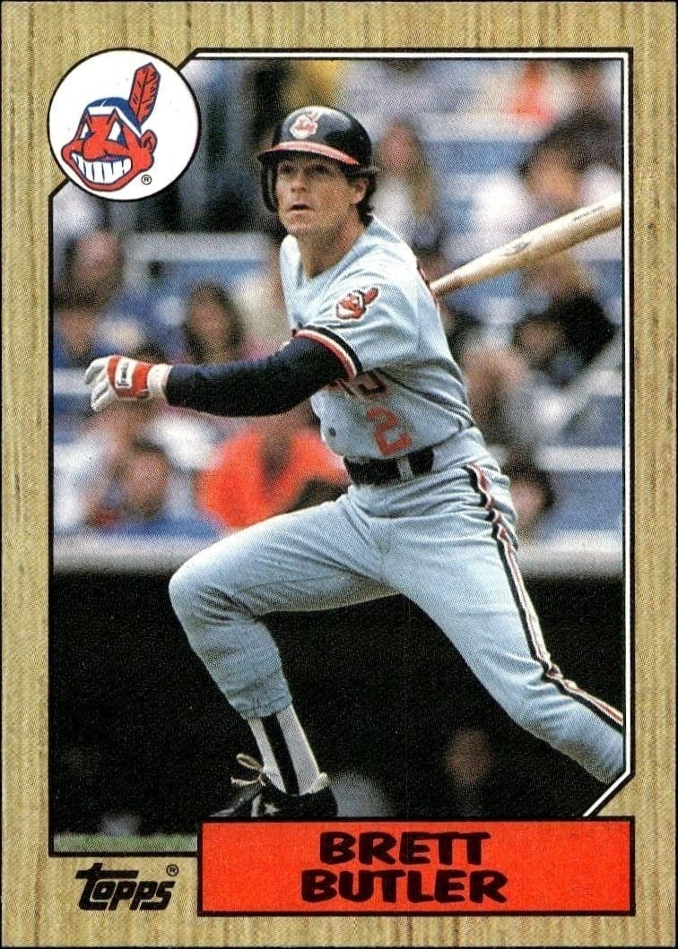Brett Butler 1987 Topps #723 Baseball Trading Card - Front 1987 Topps Brett Butler #723 baseball trading card front