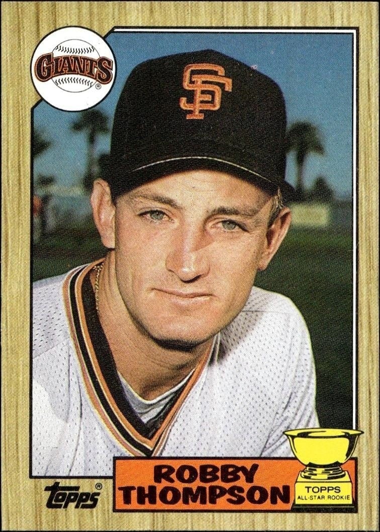 Robby Thompson 1987 Topps #658 Baseball Trading Card - Front 1987 Topps Robby Thompson #658 baseball trading card front