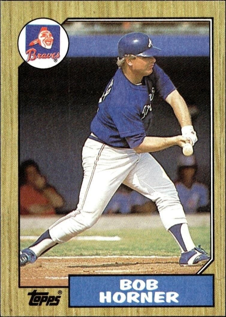 Bob Horner 1987 Topps #660 Baseball Trading Card - Front 1987 Topps Bob Horner #660 baseball trading card front