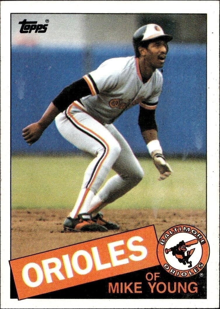 Mike Young 1985 Topps #173 Baseball Trading Card - Front 1985 Topps Mike Young #173 baseball trading card front