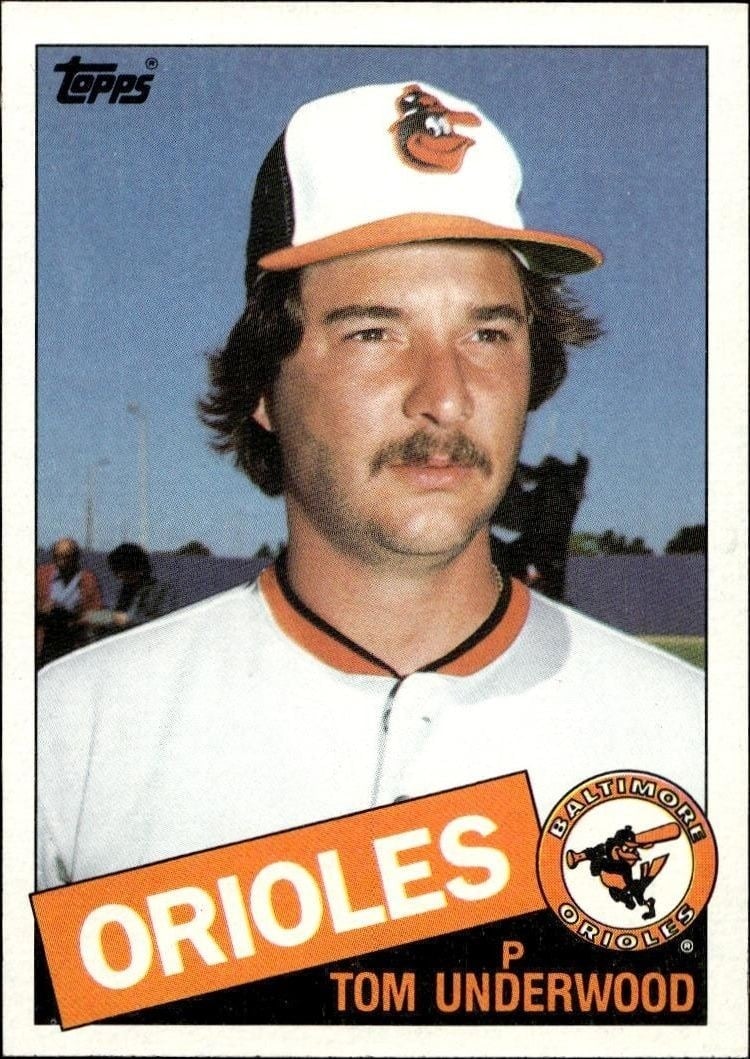 Tom Underwood 1985 Topps #289 Baseball Trading Card - Front 1985 Topps Tom Underwood #289 baseball trading card front