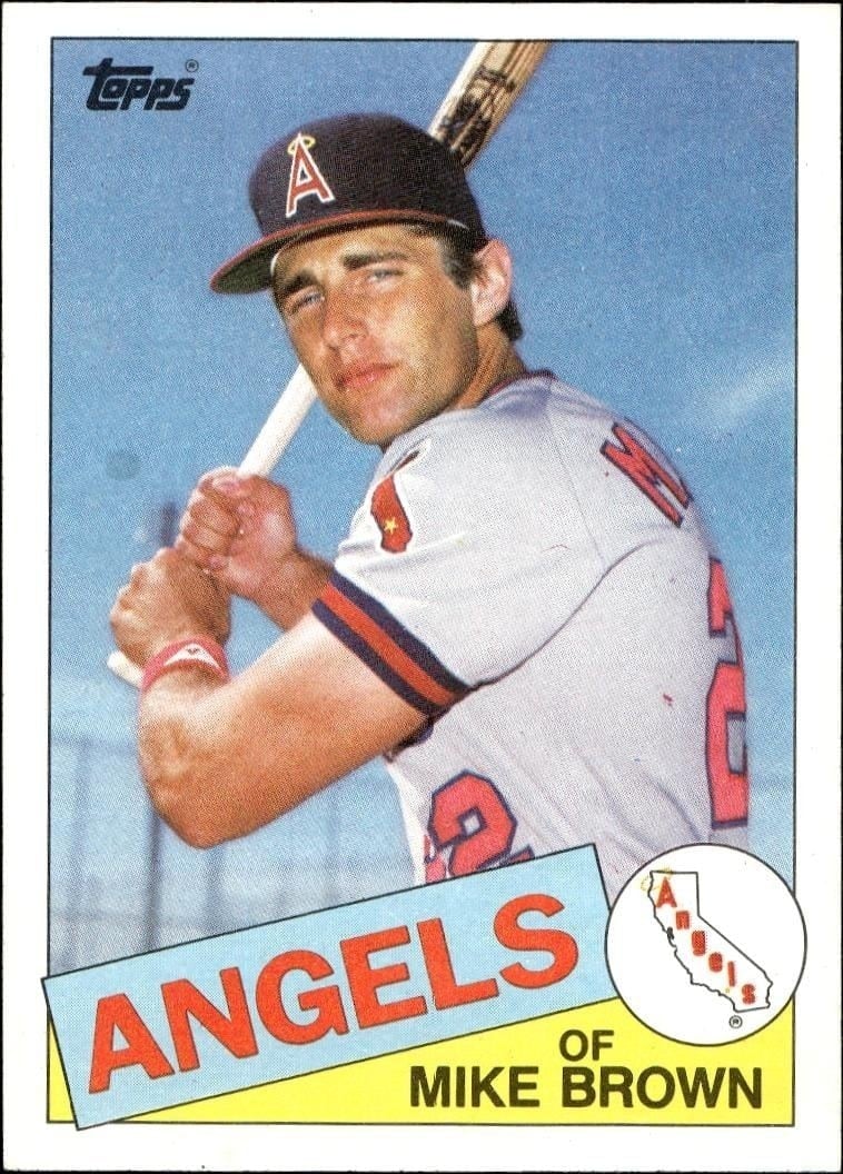 Mike Brown 1985 Topps #258 Baseball Trading Card - Front 1985 Topps Mike Brown #258 baseball trading card front