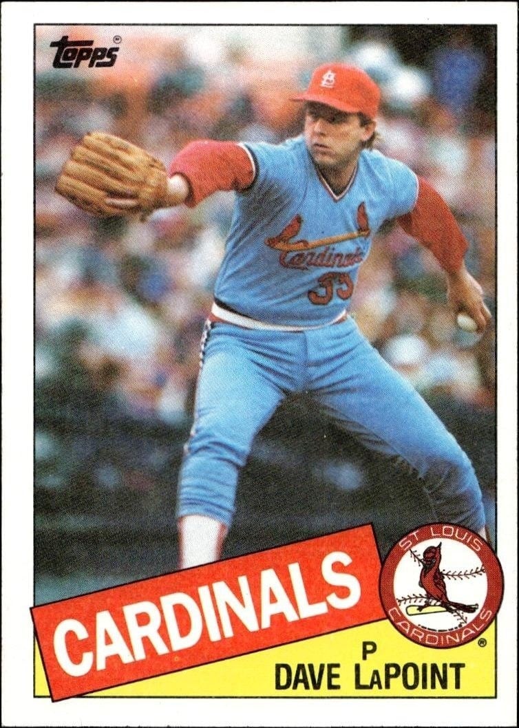 Dave LaPoint 1985 Topps #229 Baseball Trading Card - Front 1985 Topps Dave LaPoint #229 baseball trading card front