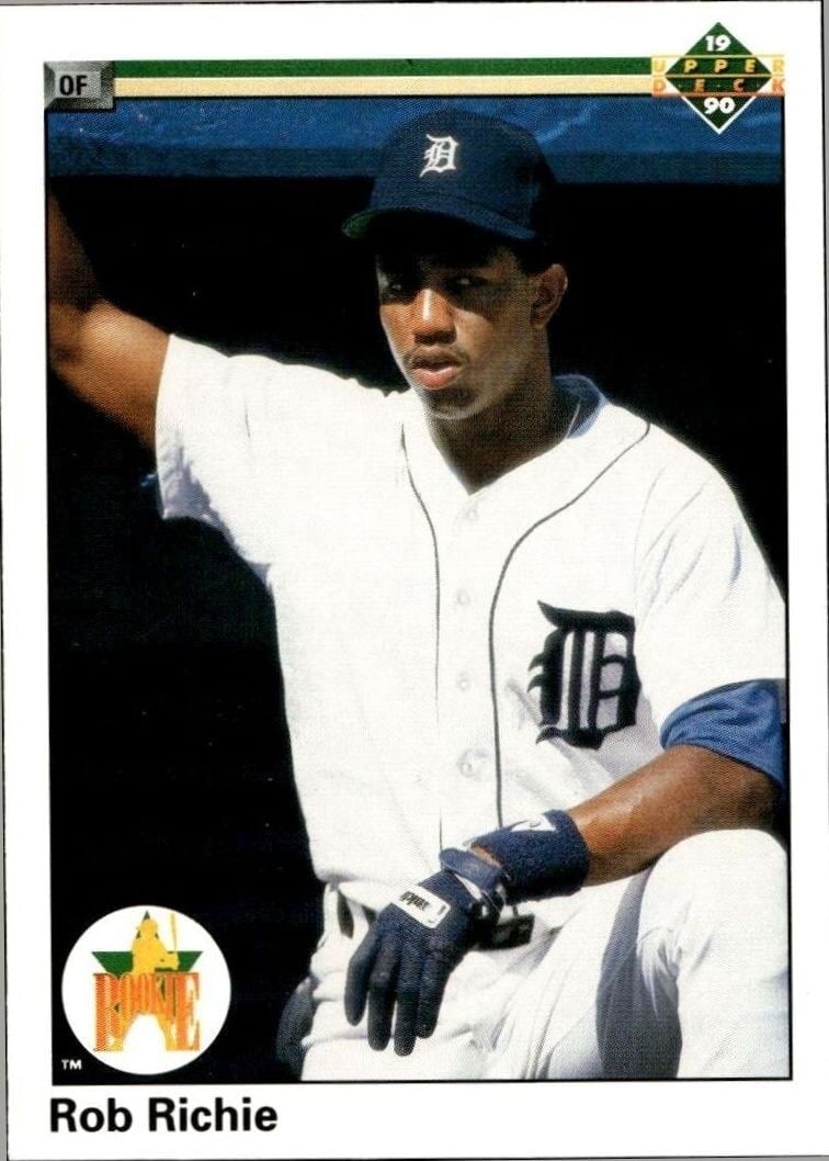 Rob Richie 1990 Upper Deck #76 Baseball Trading Card - Front 1990 Upper Deck Rob Richie #76 baseball trading card front