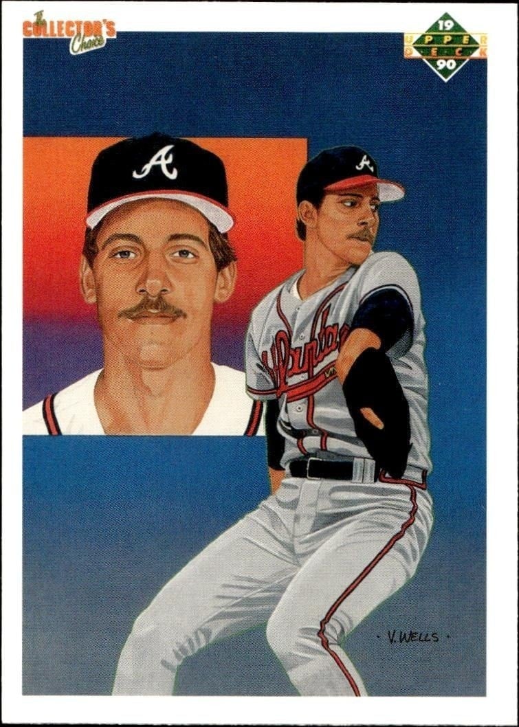 John Smoltz 1990 Upper Deck #84 Baseball Trading Card - Front 1990 Upper Deck John Smoltz #84 baseball trading card front