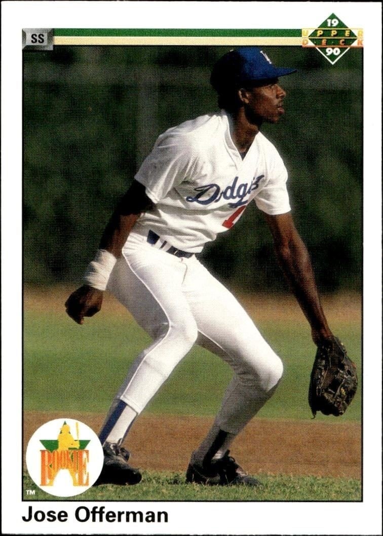 Jose Offerman 1990 Upper Deck #46 Baseball Trading Card - Front 1990 Upper Deck Jose Offerman #46 baseball trading card front