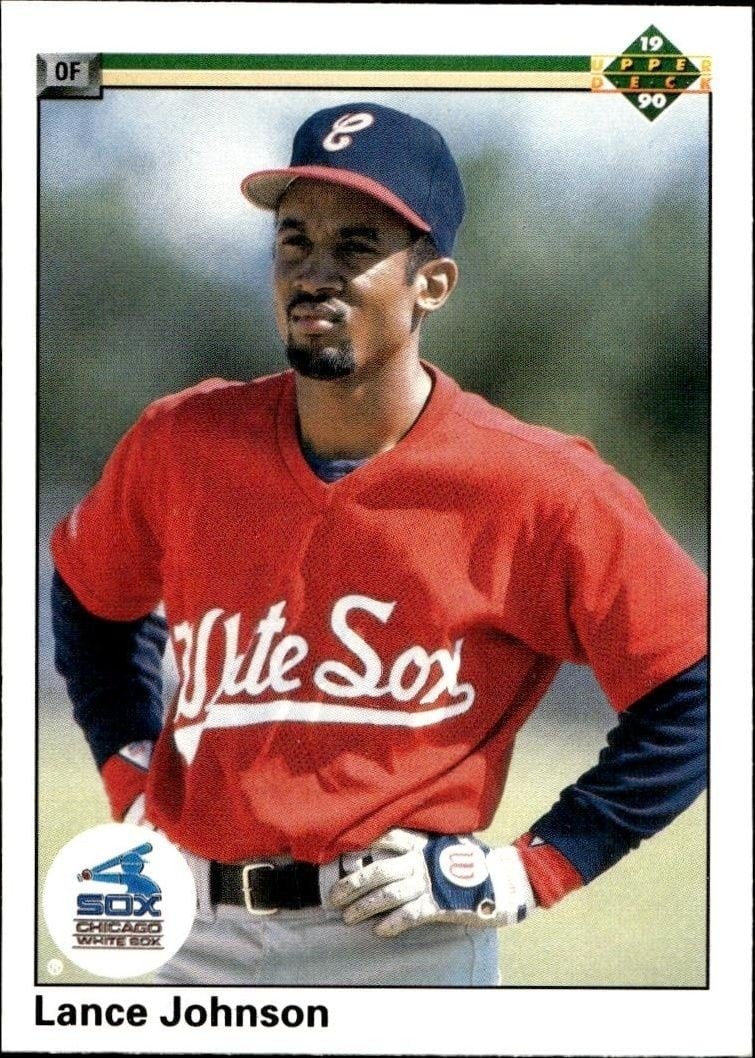 Lance Johnson 1990 Upper Deck #90 Baseball Trading Card - Front 1990 Upper Deck Lance Johnson #90 baseball trading card front