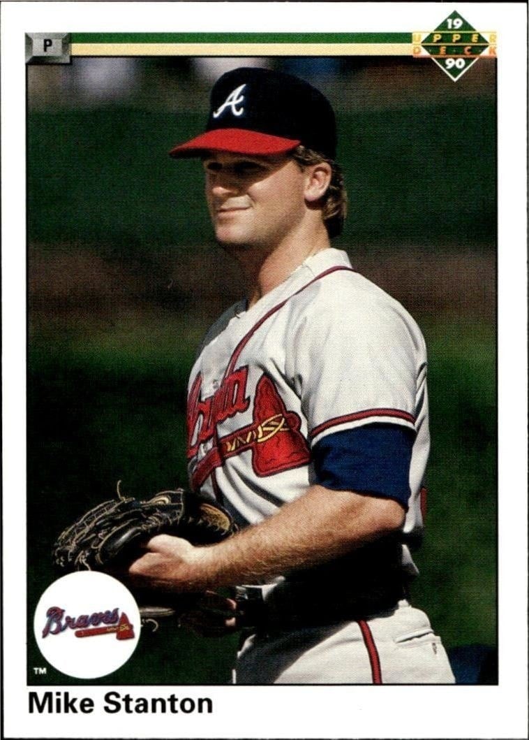 Mike Stanton 1990 Upper Deck #61 Baseball Trading Card - Front 1990 Upper Deck Mike Stanton #61 baseball trading card front