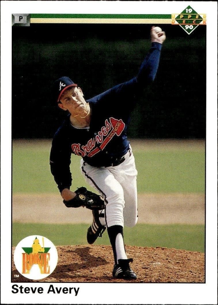 Steve Avery 1990 Upper Deck #65 Baseball Trading Card - Front 1990 Upper Deck Steve Avery #65 baseball trading card front