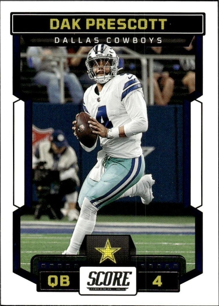Dak Prescott 2023 Panini Score #225 Football Trading Card - Front 2023 Panini Score Dak Prescott #225 football trading card front
