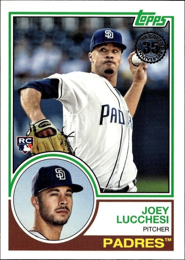 Joey Lucchesi 2018 Topps Update #83-5 Baseball Trading Card - Front 2018 Topps Update Joey Lucchesi #83-5 baseball trading card front
