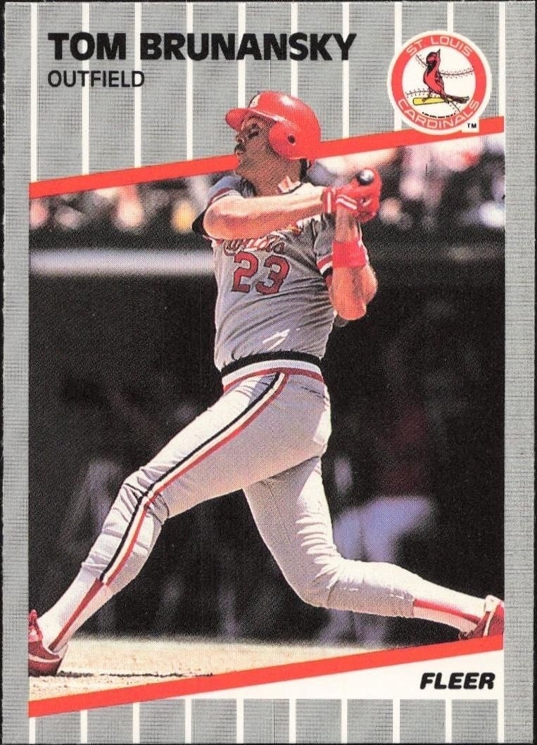 Tom Brunansky 1989 Fleer #444 Baseball Trading Card - Front 1989 Fleer Tom Brunansky #444 baseball trading card front