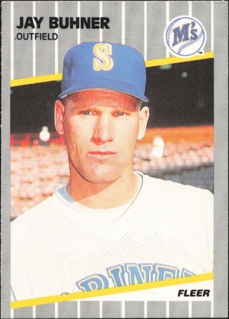 Jay Buhner 1989 Fleer #542 Baseball Trading Card - Front 1989 Fleer Jay Buhner #542 baseball trading card front