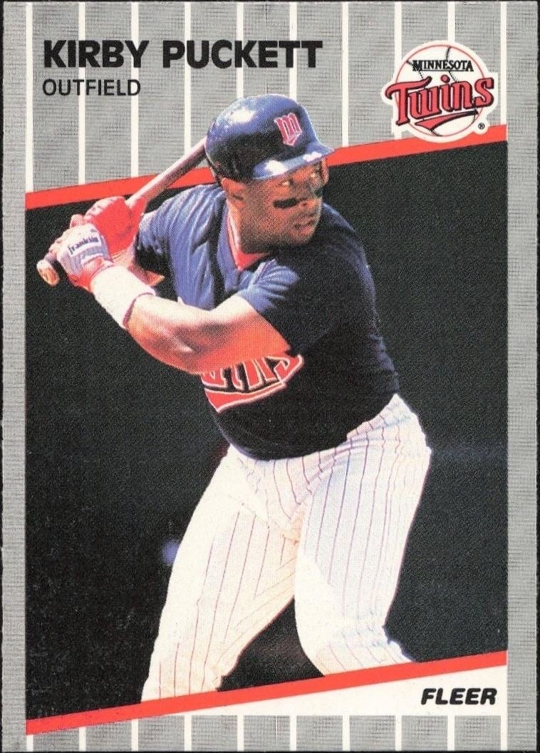Kirby Puckett 1989 Fleer #124 Baseball Trading Card - Front 1989 Fleer Kirby Puckett #124 baseball trading card front