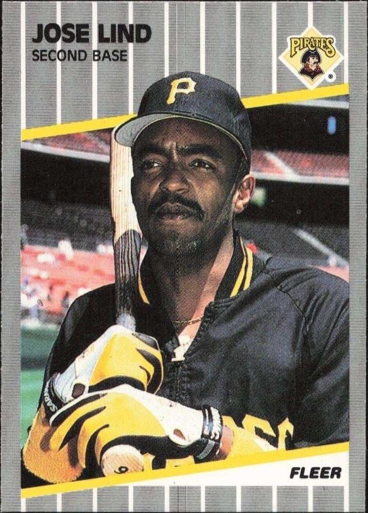 Jose Lind 1989 Fleer #214 Baseball Trading Card - Front 1989 Fleer Jose Lind #214 baseball trading card front