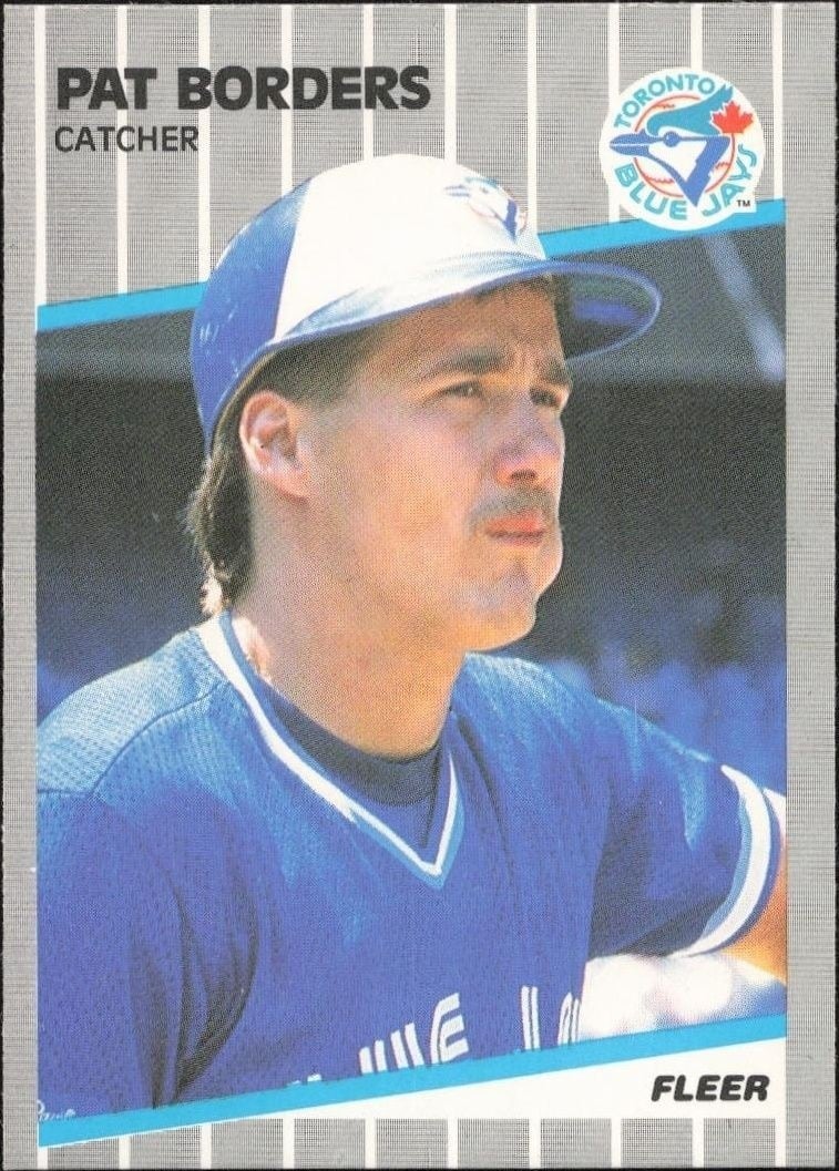 Pat Borders 1989 Fleer #227 Baseball Trading Card - Front 1989 Fleer Pat Borders #227 baseball trading card front