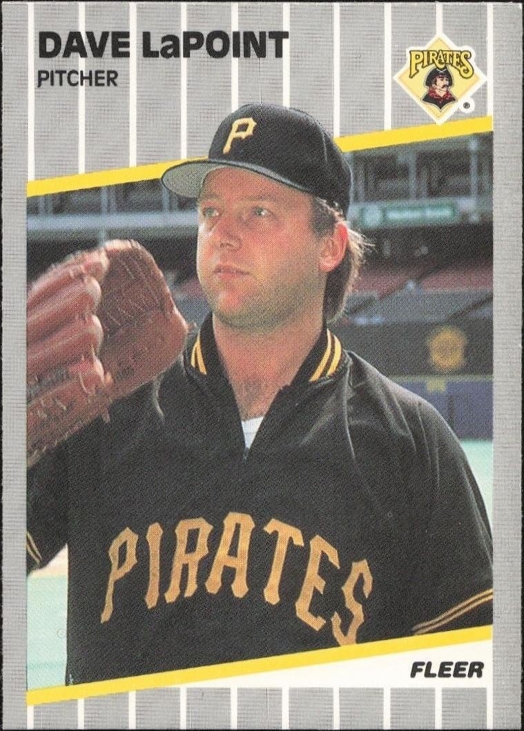 Dave LaPoint 1989 Fleer #212 Baseball Trading Card - Front 1989 Fleer Dave LaPoint #212 baseball trading card front