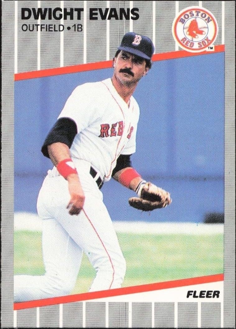Dwight Evans 1989 Fleer #87 Baseball Trading Card - Front 1989 Fleer Dwight Evans #87 baseball trading card front