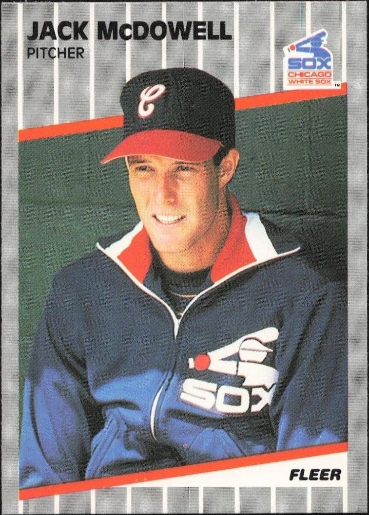 Jack McDowell 1989 Fleer #504 Baseball Trading Card - Front 1989 Fleer Jack McDowell #504 baseball trading card front